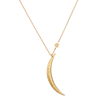 Satya Illuminated Path Gold Moon Necklace