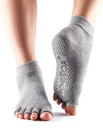 Toesox Halftoe Ankle Grip (Heather grey)