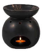 Keramik duftlampe, sort