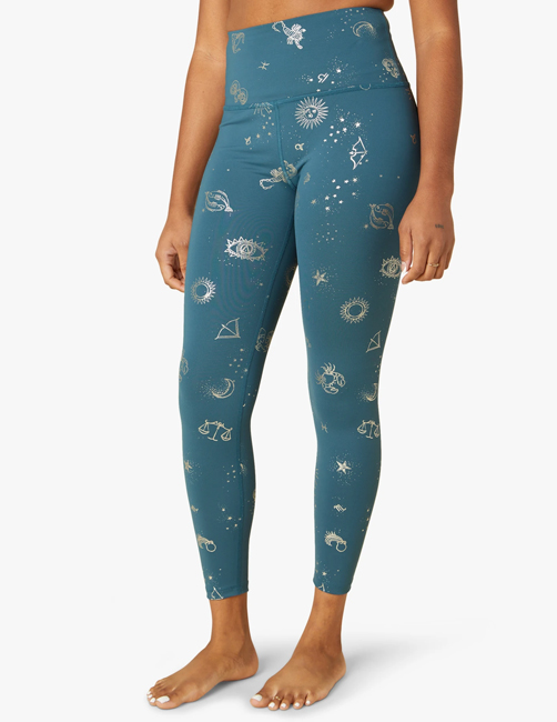 Beyond Yoga High Waisted Midi Legging (Stellar BlueChampagne Zodiac Foil)