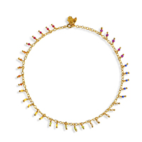 Karma And Luck Unity Connection - Gold Multi Stone Chakra Anklet