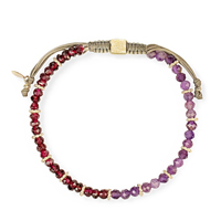 Karma And Luck Dreamy Energizer - Amethyst Garnet Rondelle Beads Bracelet