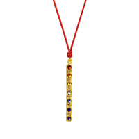 Karma And Luck Divine Awakening - Gold Chakra Bar Red String Necklace