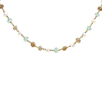 Karma And Luck Connection Enhancer - Pearl Labradorite Aquamarine Necklace