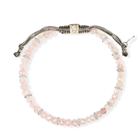 Karma And Luck Energy of Love - Rose Quartz Silver Bracelet