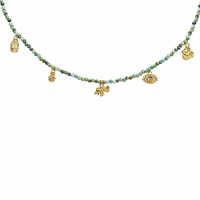 Karma And Luck Turquoise Pathways Multi Charm Necklace
