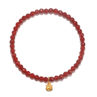 Satya Ganesha Hindu God Overcoming Obstacles Carnelian Gemstone Bracelet