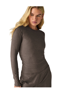 Beyond Yoga Featherweight Your Fit Long Sleeve Top (Soft Umber Heather)