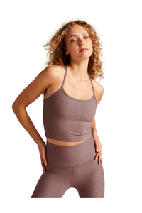 Beyond Yoga Slim Racerback Cropped Tank (Rose Brush Heather)