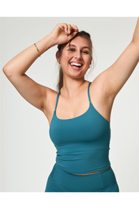 Girlfriend Collective Float Willa Strappy Tank (Dark Ixia)