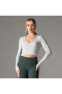 Tavi Criss Cross Long Sleeve Top (Ash)