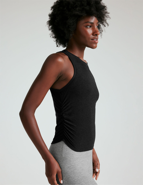 Beyond Yoga Featherweight Your Fit Shirred Tank (Darkest Night)
