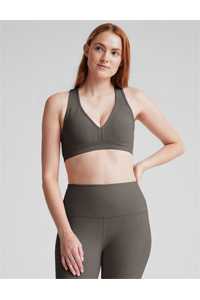 Beyond Yoga Spacedye Lift Your Spirits Bra (True Gray Heather)