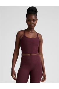 Beyond Yoga Spacedye Slim Racerback Cropped Tank (Midnight Burgundy Heather)