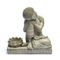 Buddha med Lotusblomst - 17 cm