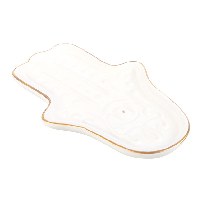 Hvid Hamsa Røgelsesholder