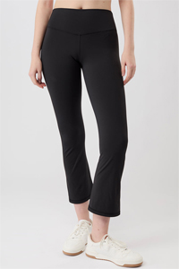 Mandala Cropped Flared Pants (Black)