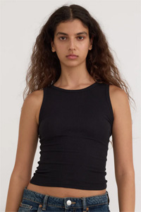 Organic Basics Core Rib Tank Top (Black)