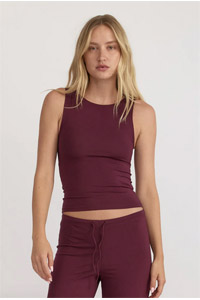 Organic Basics Everyday Mock Neck Top (Plum)