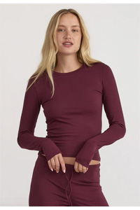 Organic Basics Everyday Regular Long Sleeve Top (Plum)