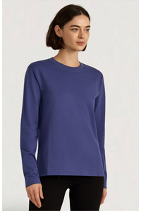 Organic Basics True Heavy Boxy Long Sleeve Tee (Eclipse)