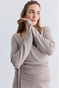 Rethinkit Wool Wrap Cardigan (Warm Sand Melange)