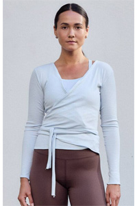 Run & Relax Basic Wrap Sweater (Horizon Blue)