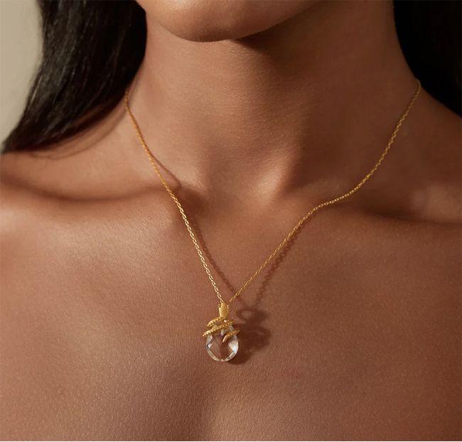 Satya Manifest Rebirth White Topaz Snake Necklace