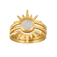 Satya Light Seeker Moonstone Starburst Nested Ring Set