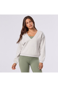 Tavi Deep V-Neck Sweatshirt (Ash)