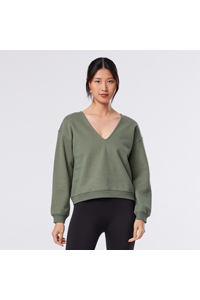 Tavi Deep V-Neck Sweatshirt (Leaf)