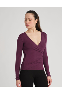 TempsDanse Babsie Wrap Top (Black Cherry)