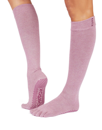 ToeSox Full Toe Scrunch Knee Grip (Wineberry Heather)
