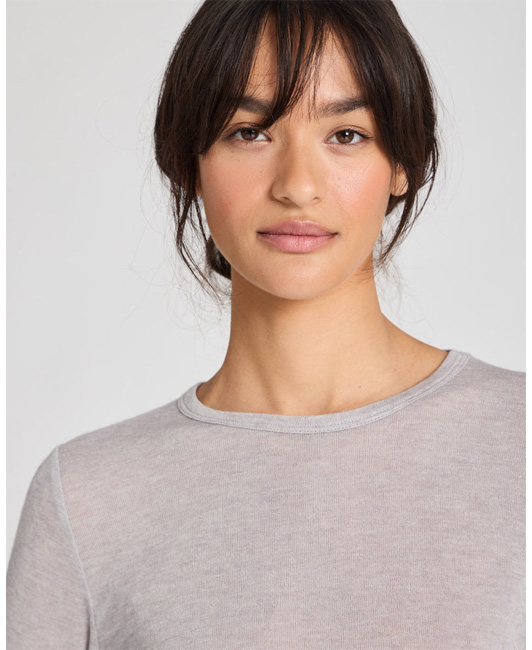 Gai + Lisva Thyra Wool Top (Light Grey Melange)