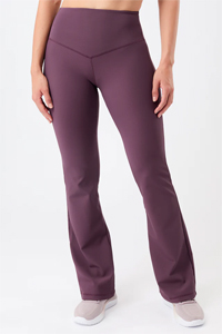 Mandala Flared & Ribbed Pants (Burgundy)