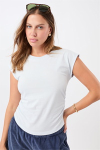 Mandala Side Ruffled Top (Baby Blue)