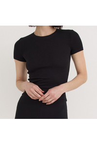 Organic Basics Core Rib Tee (Black)
