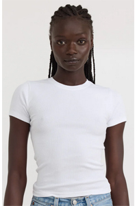 Organic Basics Core Rib Tee (White)