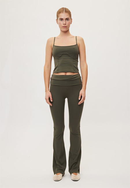 Rethinkit Butter Soft Flare Tights (Charcoal Olive)