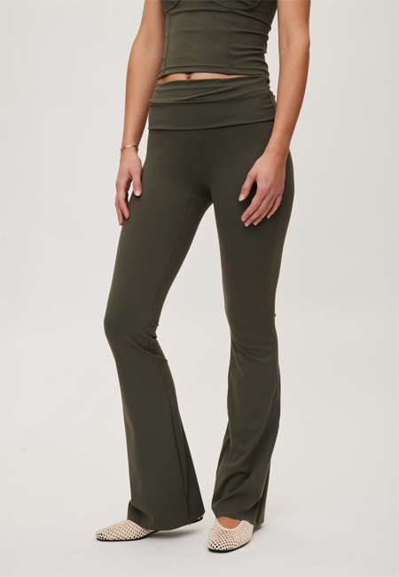 Rethinkit Butter Soft Flare Tights (Charcoal Olive)