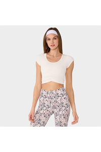 Tavi Seamless Ruched Rib Tee (Coconut)