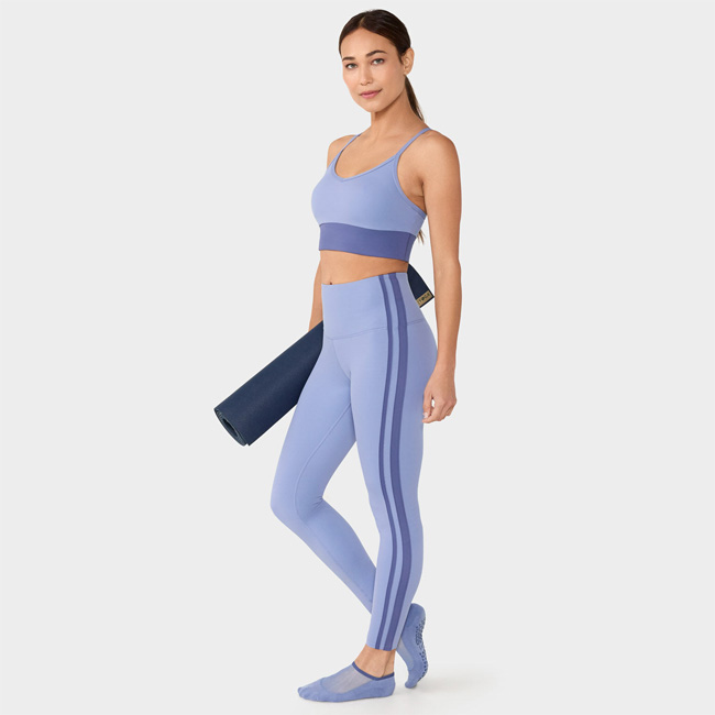 Tavi High Waisted 7/8 Stripe Tight (Serene Blue/Honor Blue)